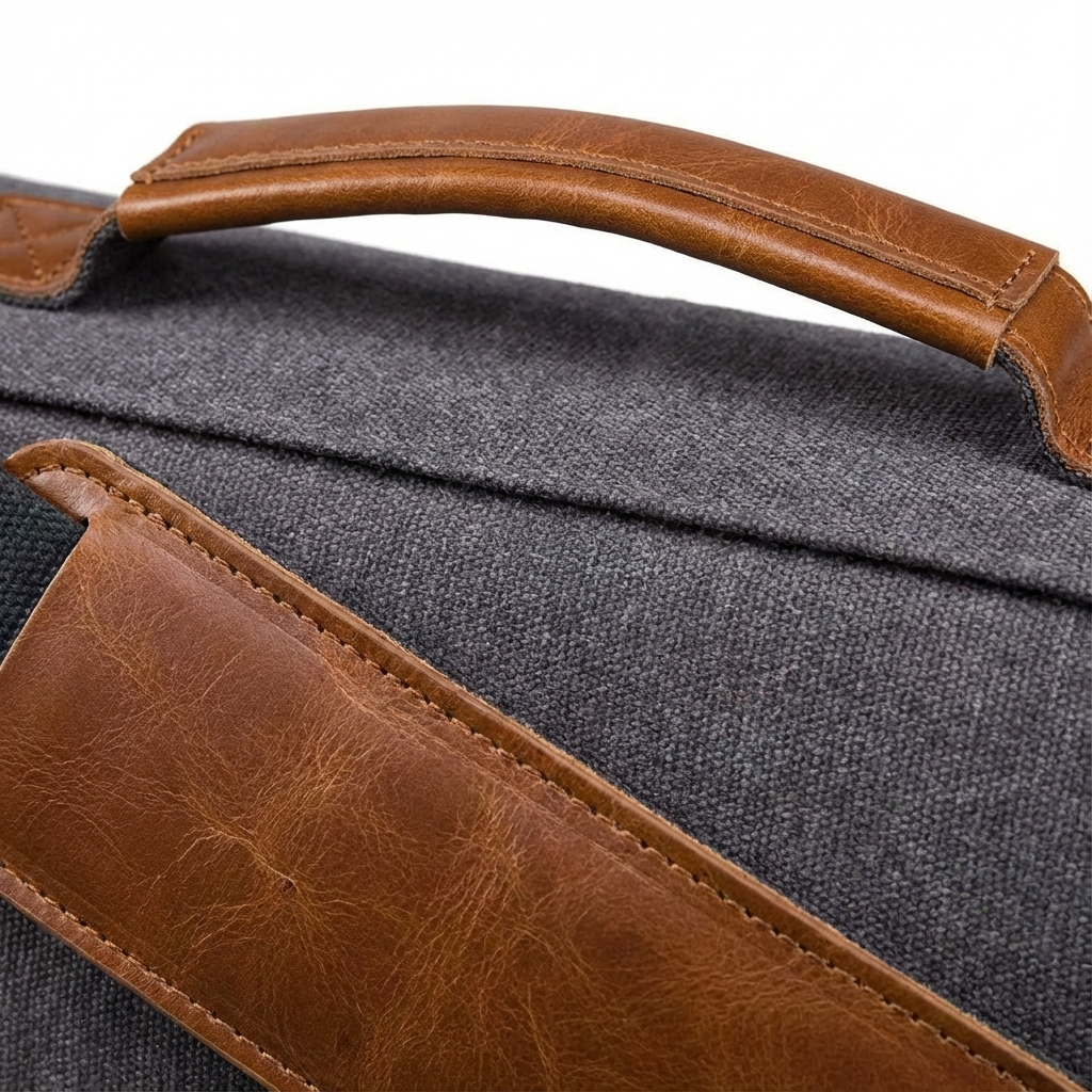 Water-Resistant Canvas Messenger Bag – 17.3″ Laptop Work & Travel Brief